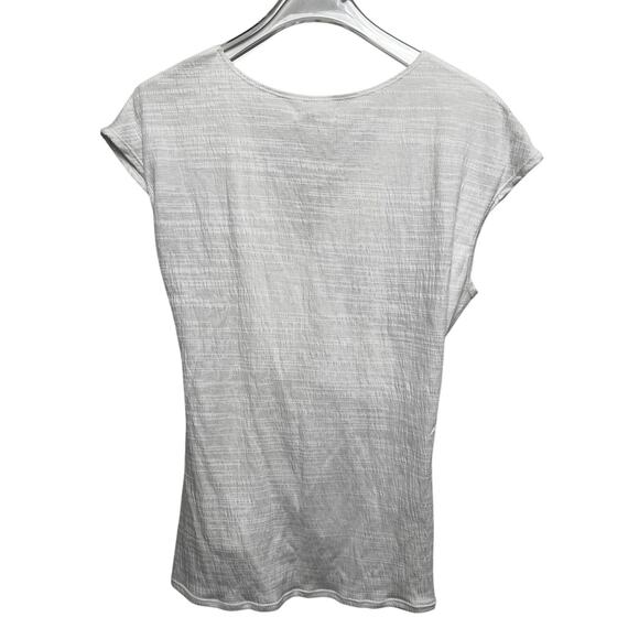 Max Studio White Ruched Wrap-Front Sleeveless Top | Small | NWT - Picture 3 of 7